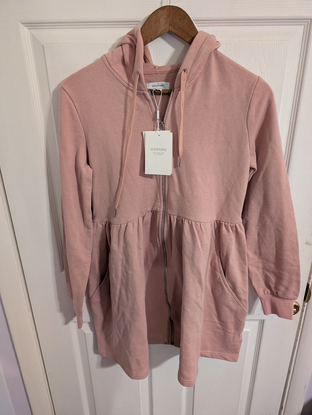 New Seraphine Women's Maternity Babywearing Hoodie Tunic Pink Sweatshirt XS
